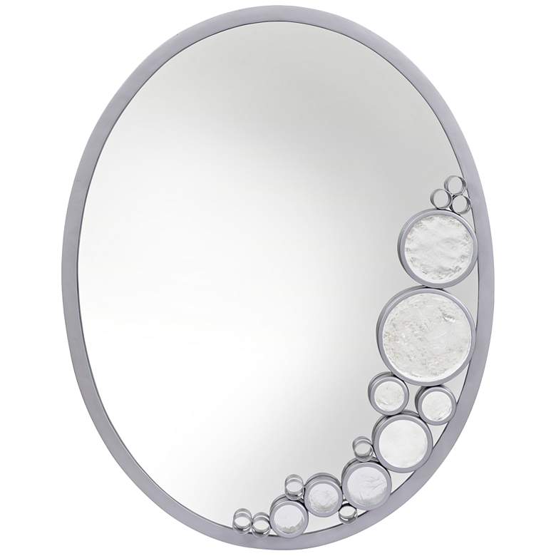 Image 1 Fascination Metallic Silver 22 inch x 30 inch Oval Wall Mirror