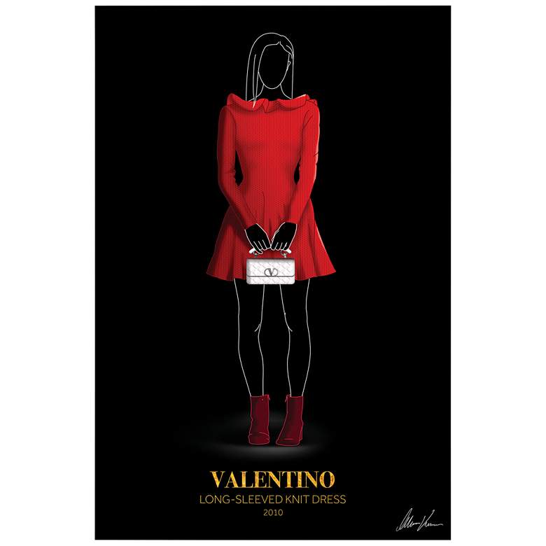 Image 2 Fashion Red Look 48" High Printed Tempered Glass Wall Art