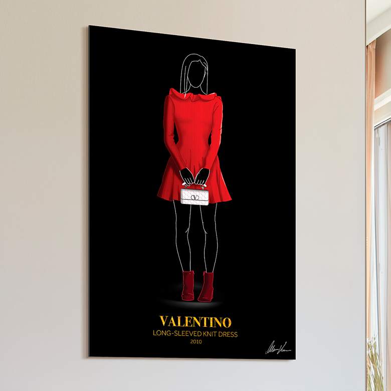 Image 1 Fashion Red Look 48" High Printed Tempered Glass Wall Art
