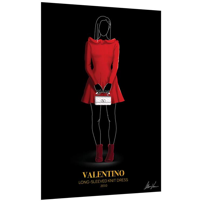 Image 3 Fashion Red Look 48" High Printed Tempered Glass Wall Art more views