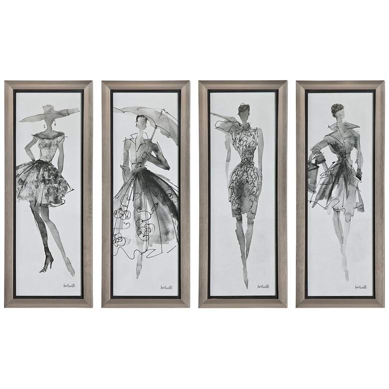 Image 2 Fashion Sketchbook 4-Piece 39 3/4 inch High Frame Wall Art Set