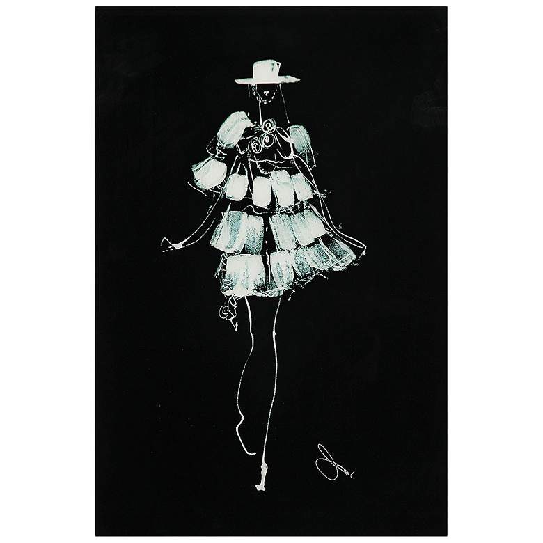 Image 4 Fashion Walk 24" High 3-Piece Frameless Glass Wall Art Set more views