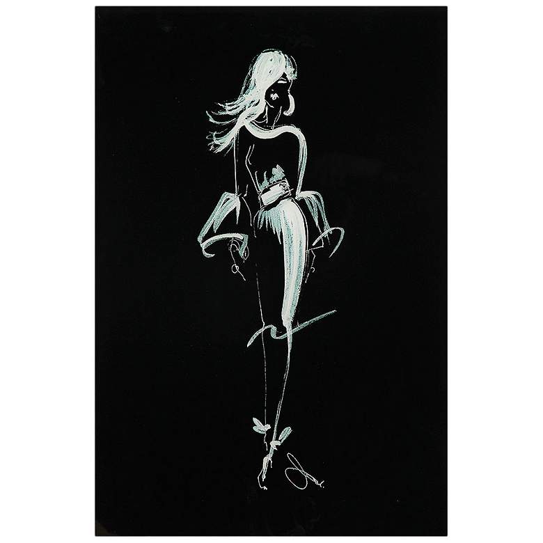 Image 5 Fashion Walk 24" High 3-Piece Frameless Glass Wall Art Set more views