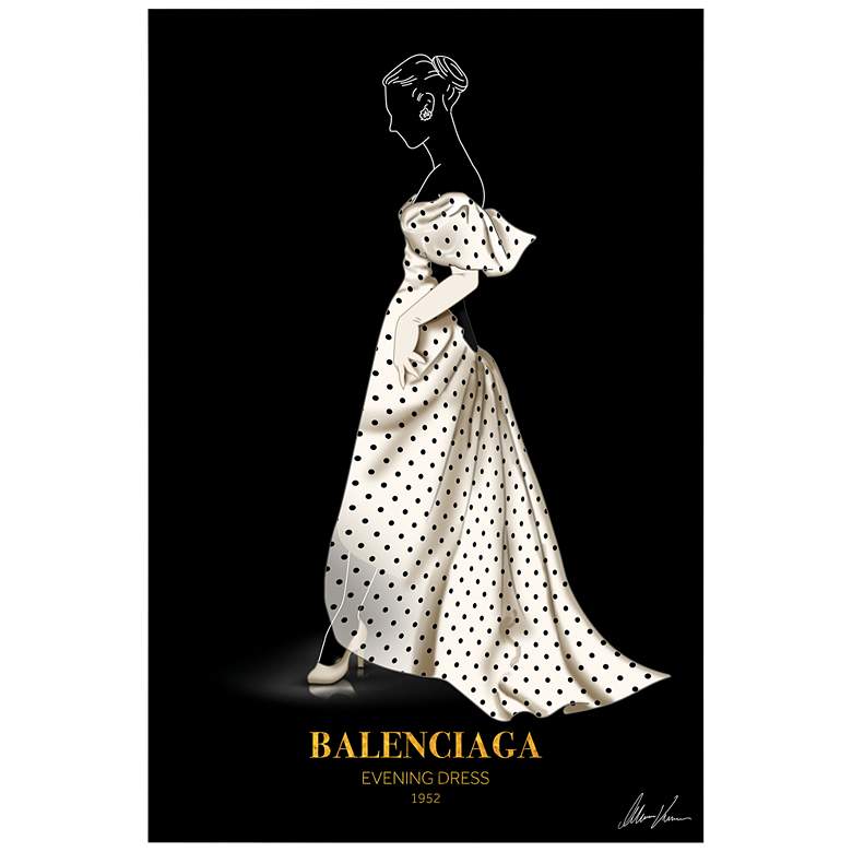 Image 2 Fashion White Look 48" High Printed Tempered Glass Wall Art