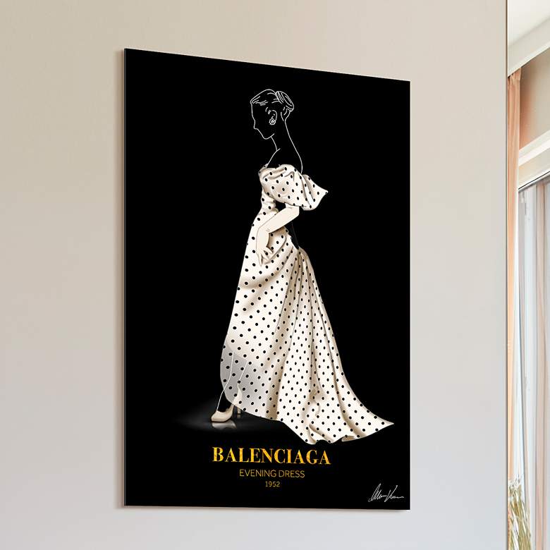 Image 1 Fashion White Look 48" High Printed Tempered Glass Wall Art