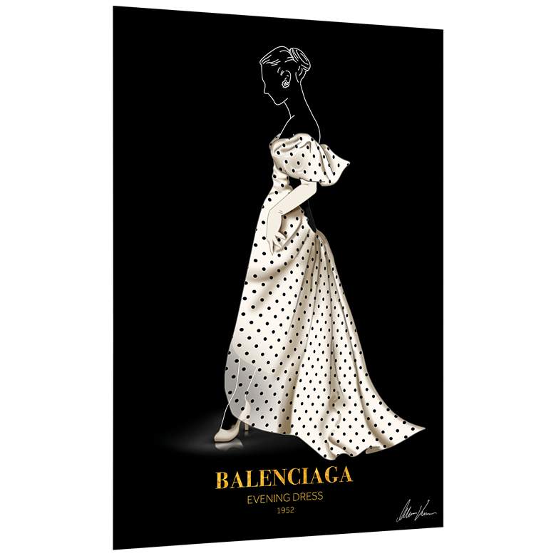 Image 3 Fashion White Look 48" High Printed Tempered Glass Wall Art more views