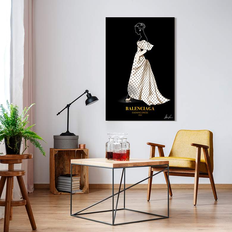 Image 4 Fashion White Look 48" High Printed Tempered Glass Wall Art more views