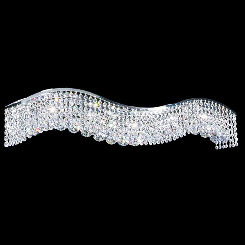 Image 1 Fashionable Broadway 36" Wide Silver and Crystal Bath Light