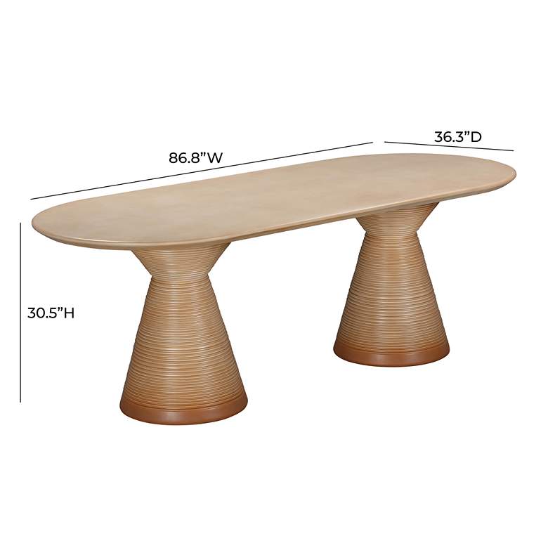 Image 7 Fassa 86 3/4 inchW Terracotta Oval Indoor/Outdoor Dining Table more views