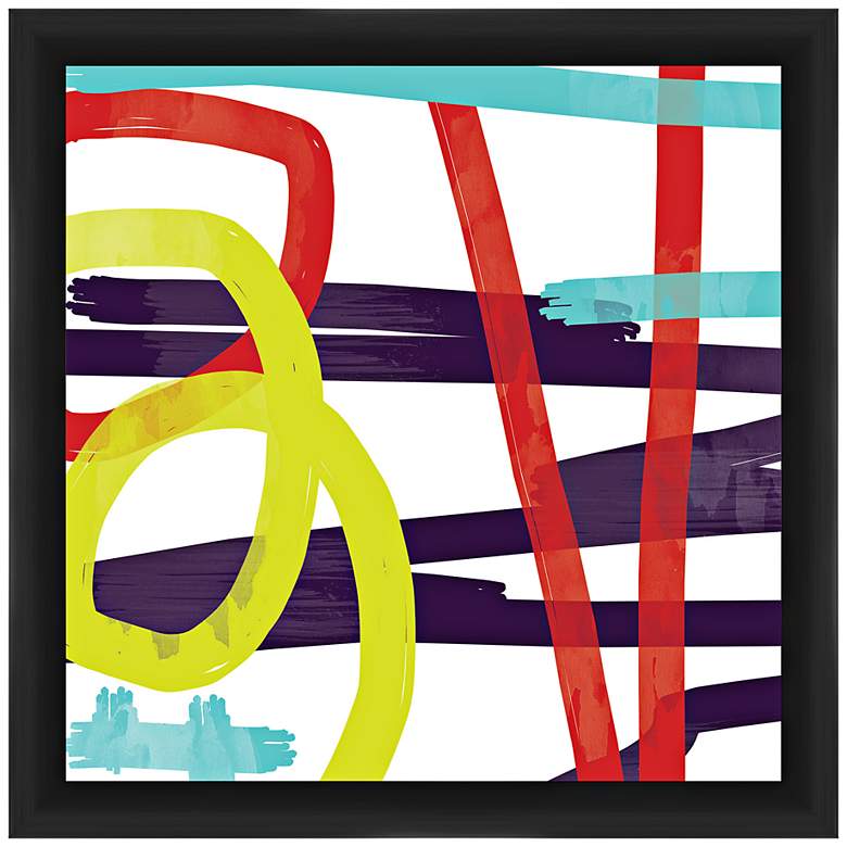Image 1 Fast Swirls 18" Square Framed Abstract Wall Art