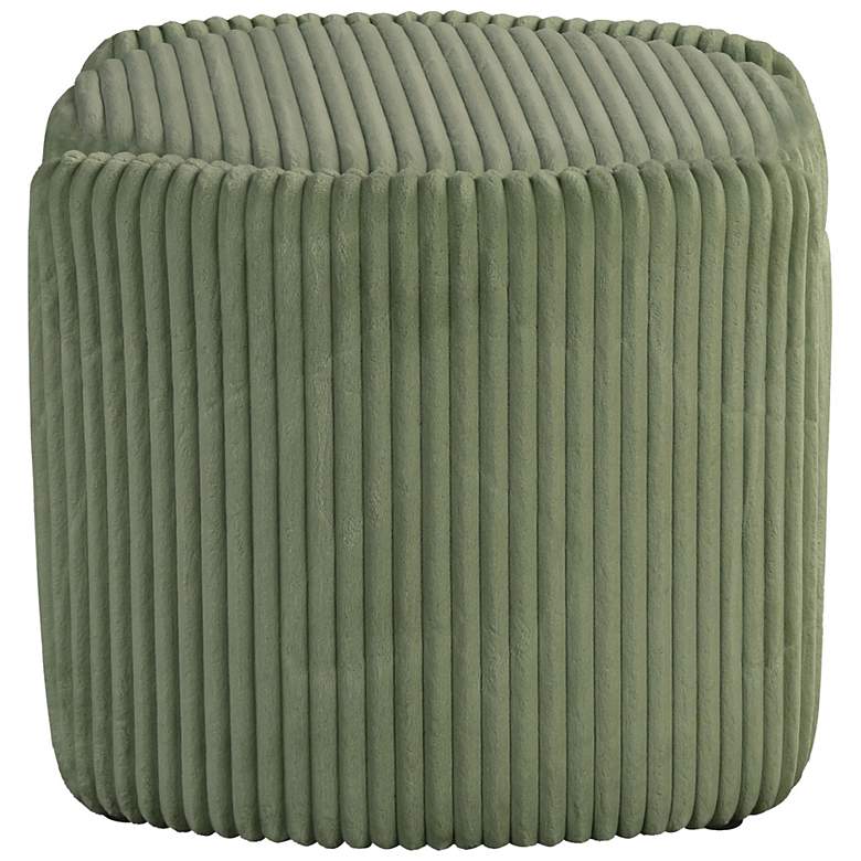 Image 7 Fata Green Chenille Corduroy Round Storage Ottoman With Tray Top more views