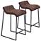 Father 26 1/2" Brown Faux Leather Counter Stool Set of 2