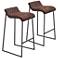 Father 30 1/4" Vintage Brown Faux Leather Barstool Set of 2