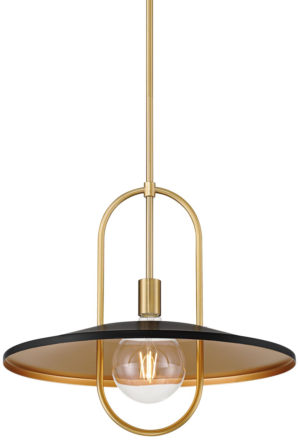 Thumbnail2 of Fatima 19" Wide Medium Black and Soft Gold LED Pendant Light