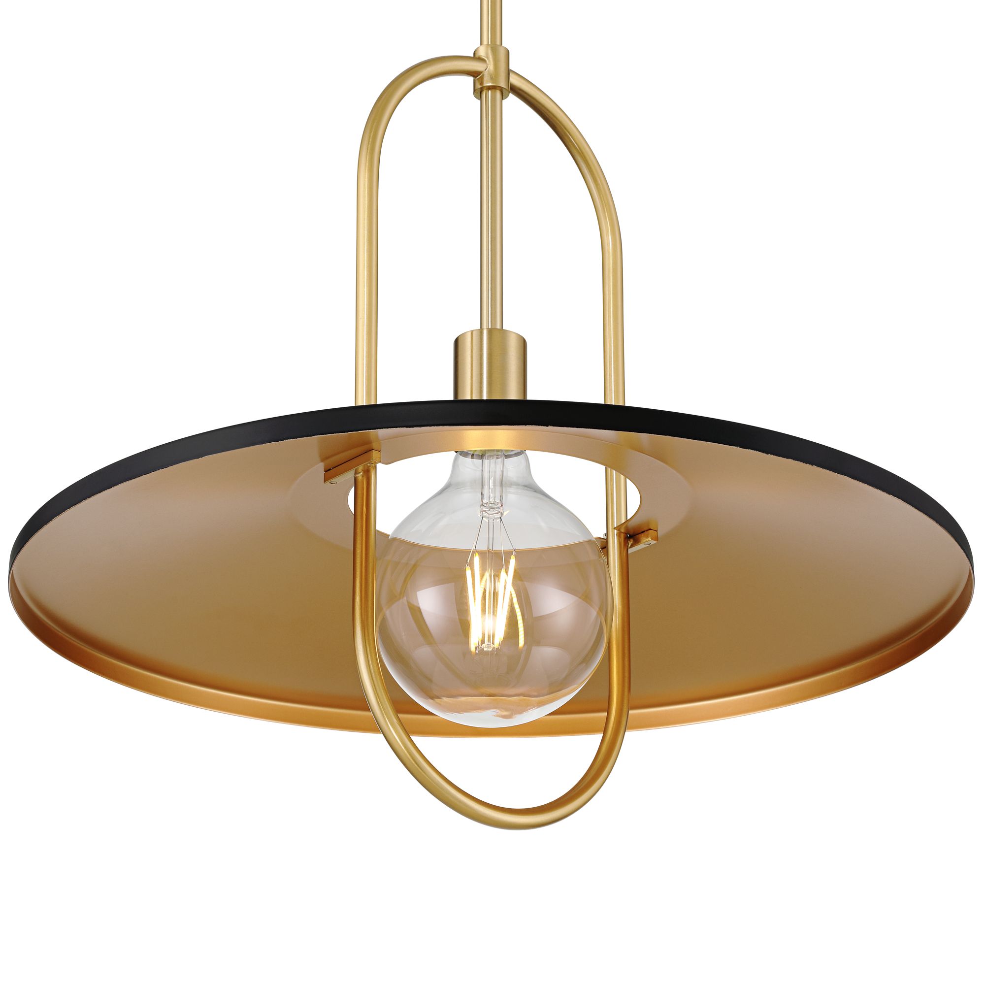 Thumbnail3 of Fatima 19" Wide Medium Black and Soft Gold LED Pendant Light more views