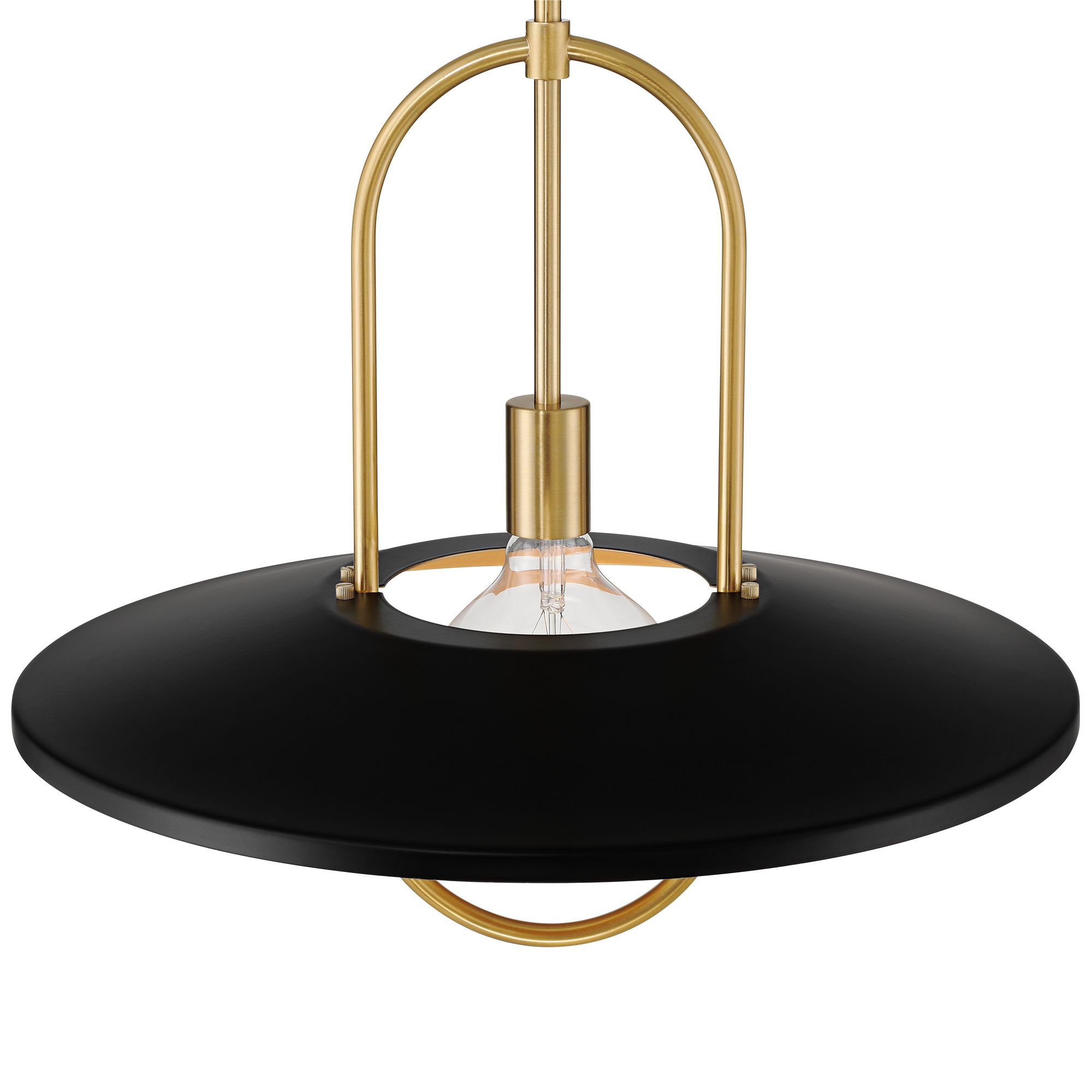 Thumbnail4 of Fatima 19" Wide Medium Black and Soft Gold LED Pendant Light more views