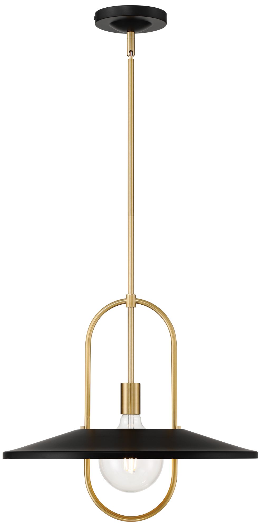 Watch A Video About the Bailey 19 Wide Medium Black and Soft Gold LED Pendant Light