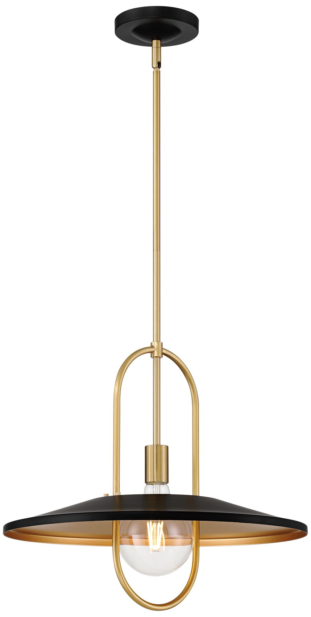 Watch A Video About the Bailey 19 Wide Medium Black and Soft Gold LED Pendant Light