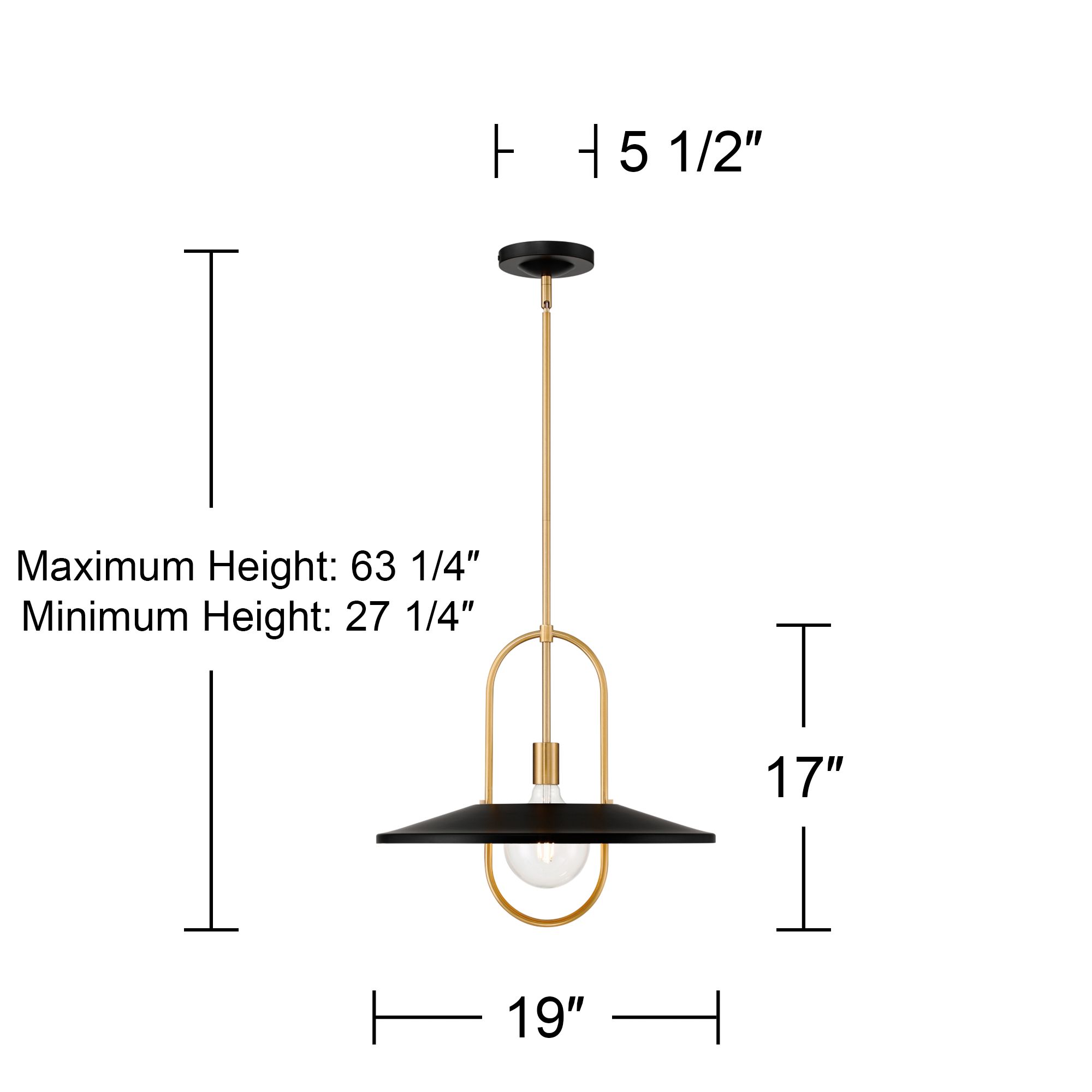 Watch A Video About the Bailey 19 Wide Medium Black and Soft Gold LED Pendant Light