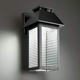 Image1 of Faulkner 18"H x 9"W 1-Light Outdoor Wall Light in Black