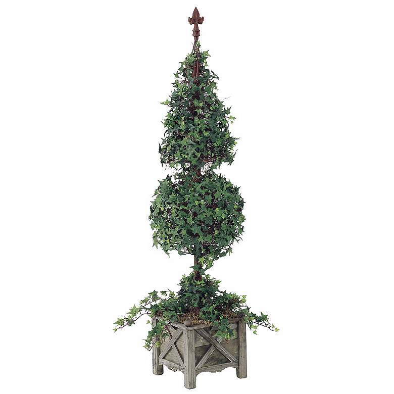 Image 1 Faux 64 inch High Cone-Ball Shaped Star Ivy Plant