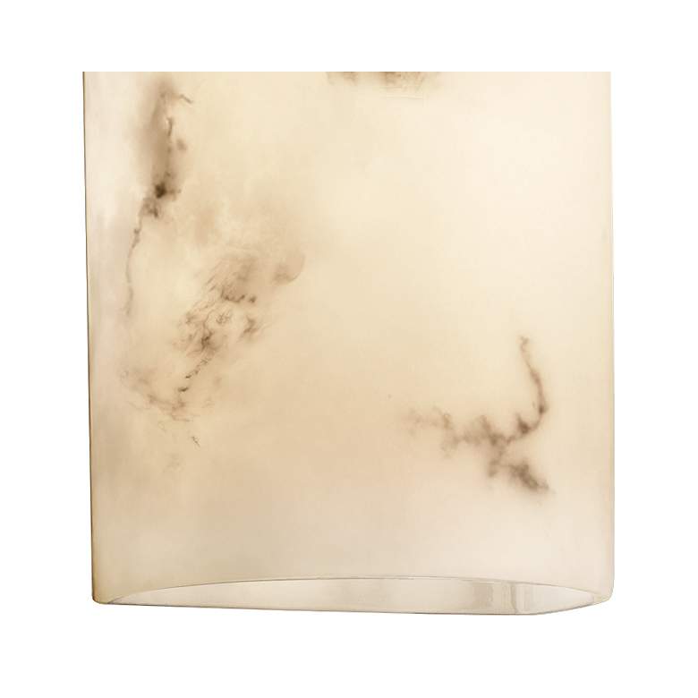 Image 2 Faux Alabaster 9 1/4" High Small Cylinder Wall Sconce more views