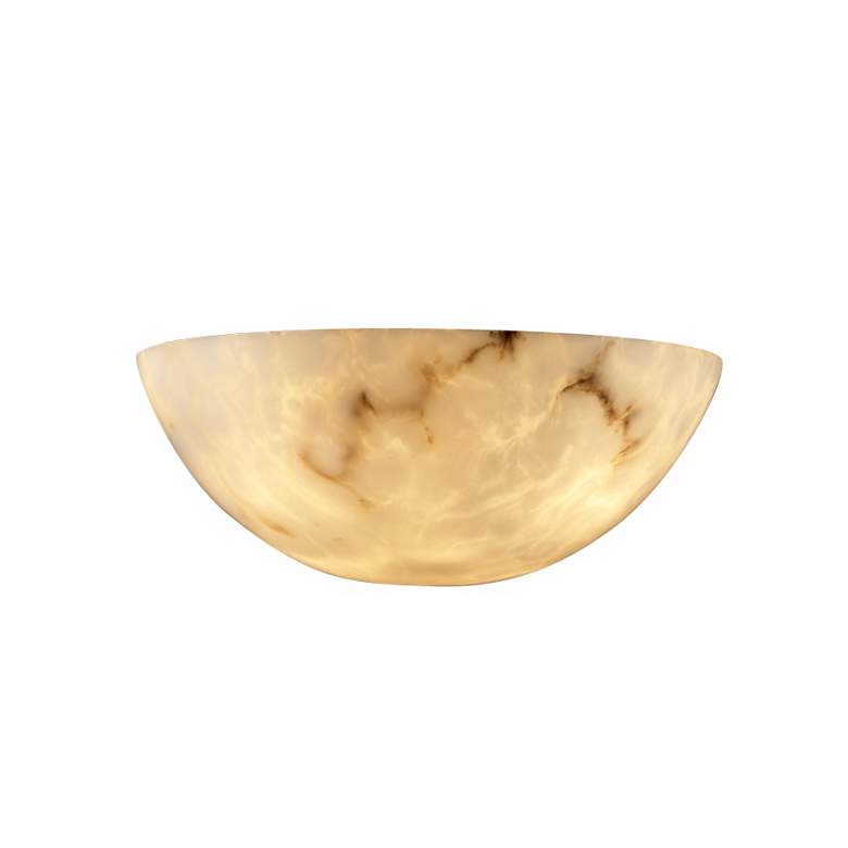 Image 1 Faux Alabaster Small Quarter Sphere Wall Sconce