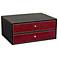 Faux Black Leather and Red Crocodile Storage Box