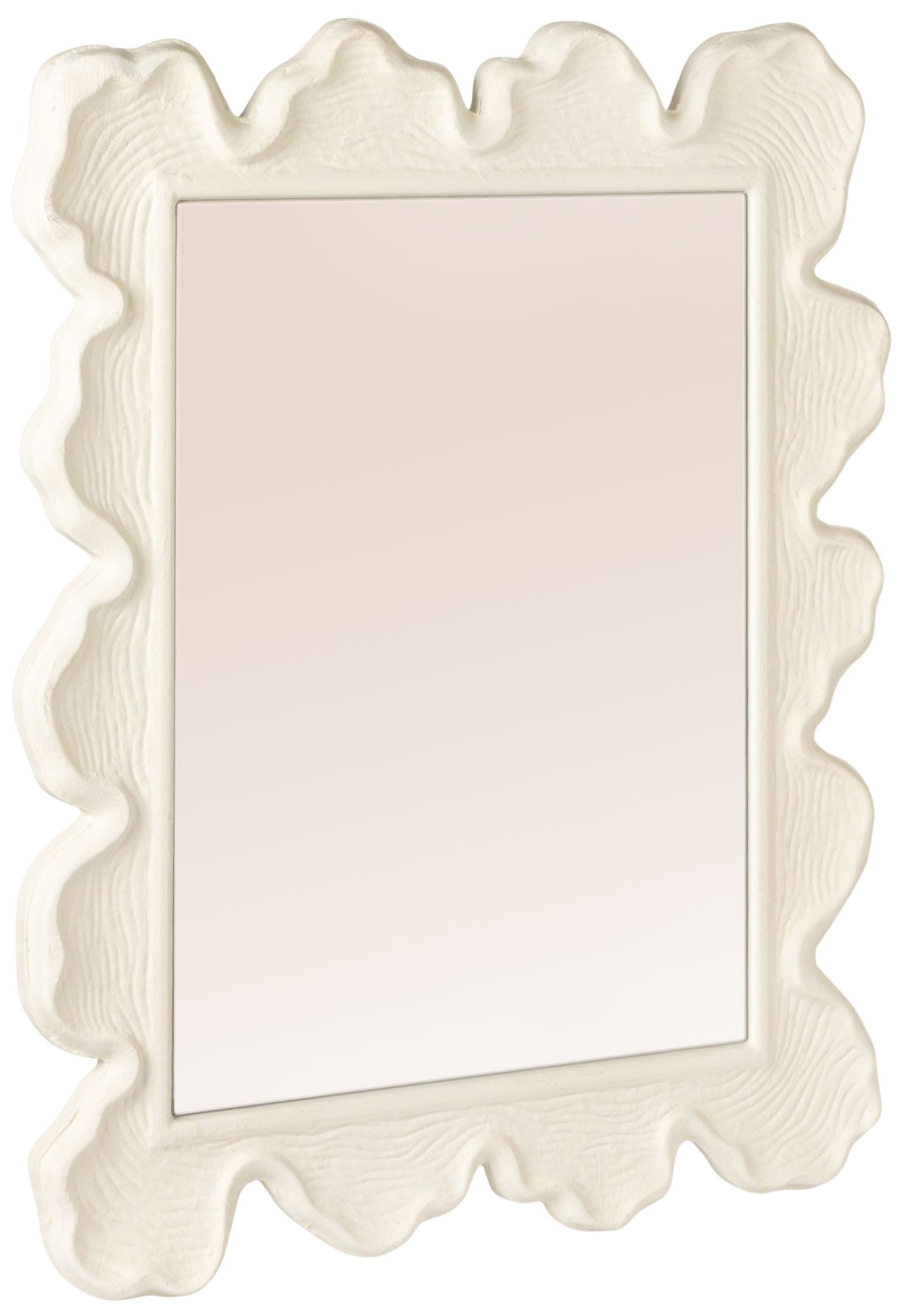 Image 2 Faux Bois Metal Wall Mirror, White