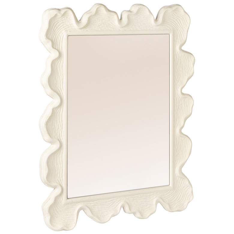 Image 2 Faux Bois Metal Wall Mirror, White
