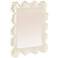 Faux Bois Metal Wall Mirror, White