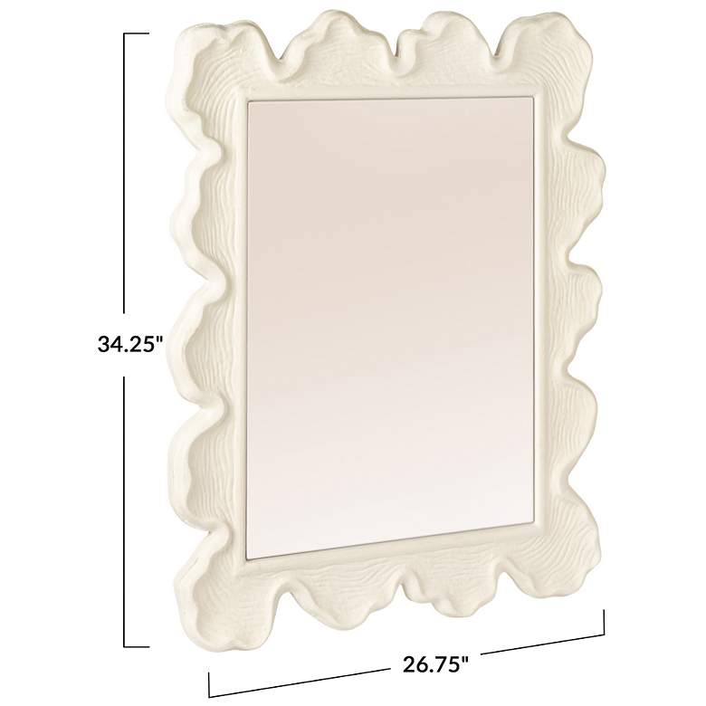 Image 3 Faux Bois Metal Wall Mirror, White more views