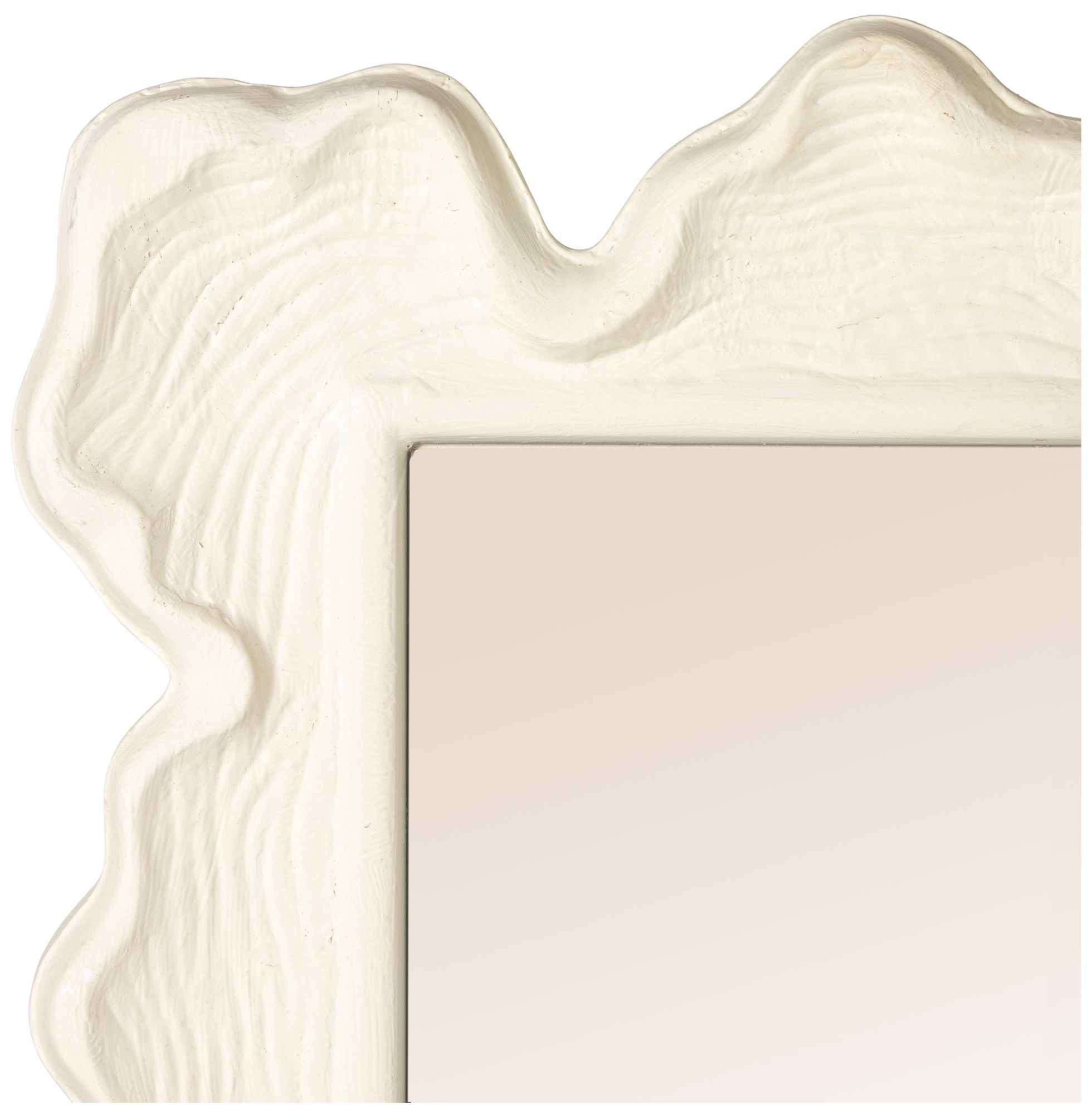 Image 4 Faux Bois Metal Wall Mirror, White more views