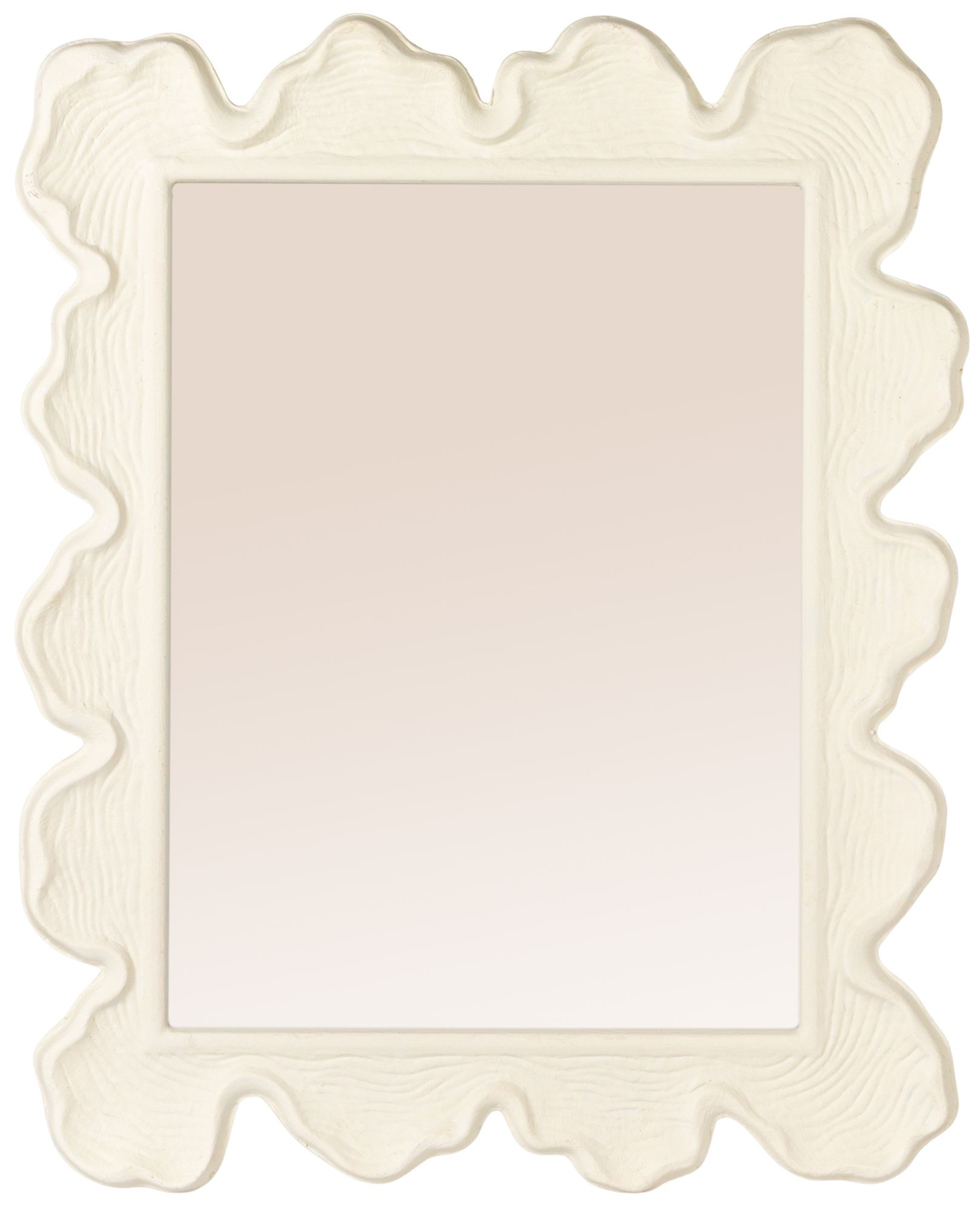 Image 5 Faux Bois Metal Wall Mirror, White more views