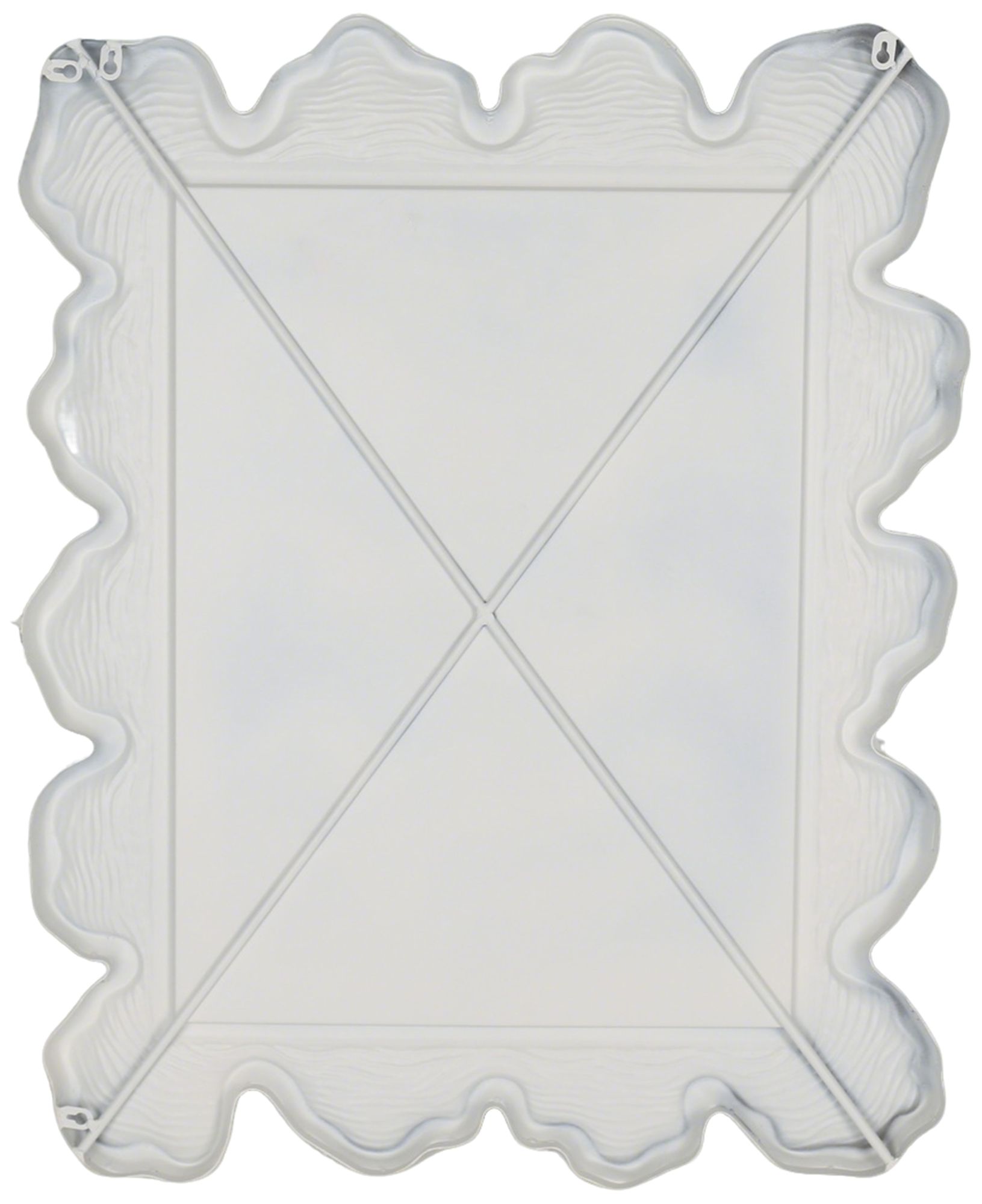 Image 6 Faux Bois Metal Wall Mirror, White more views