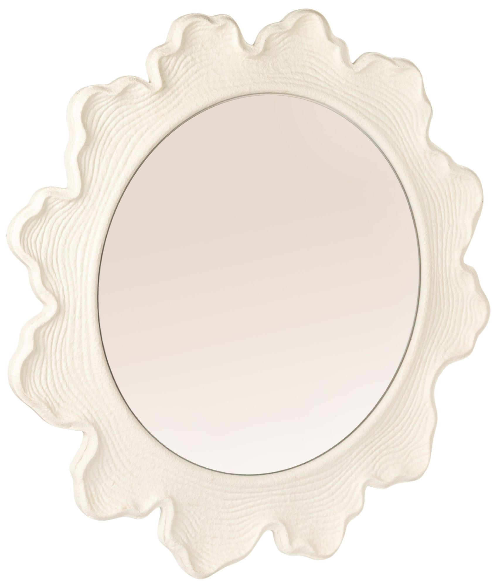 Thumbnail2 of Faux Bois Round Metal Wall Mirror, White