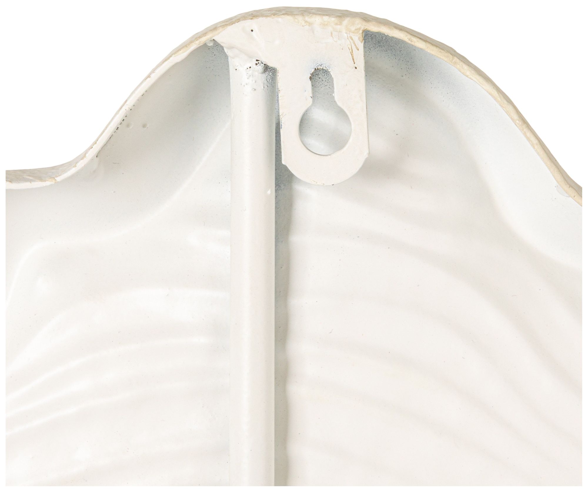 Thumbnail4 of Faux Bois Round Metal Wall Mirror, White more views