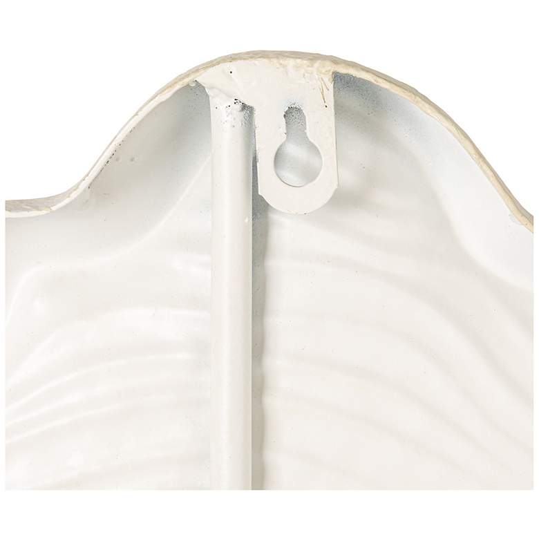 Image 4 Faux Bois Round Metal Wall Mirror, White more views