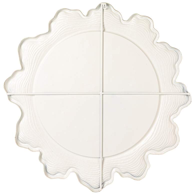 Image 5 Faux Bois Round Metal Wall Mirror, White more views