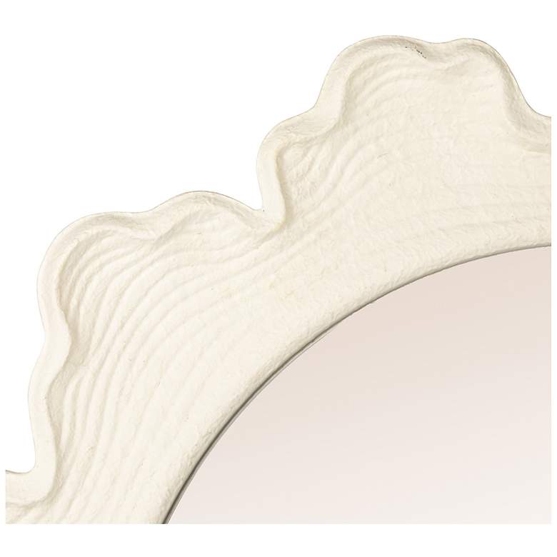 Image 6 Faux Bois Round Metal Wall Mirror, White more views