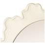 6_Faux Bois Round Metal Wall Mirror, White more views