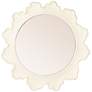 7_Faux Bois Round Metal Wall Mirror, White more views