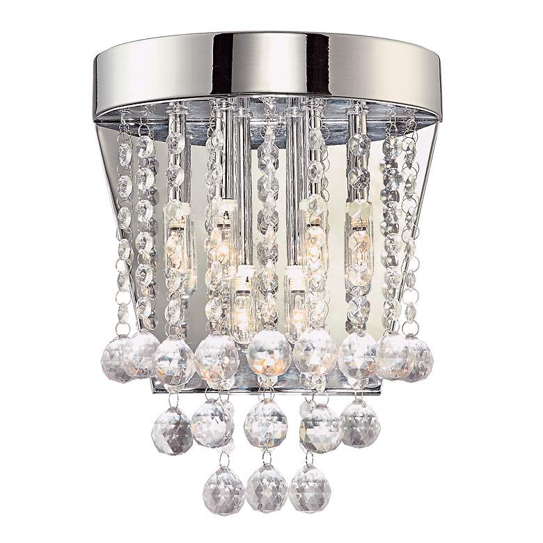 Image 1 Faux Crystal Balls 11 1/4" High Wall Sconce