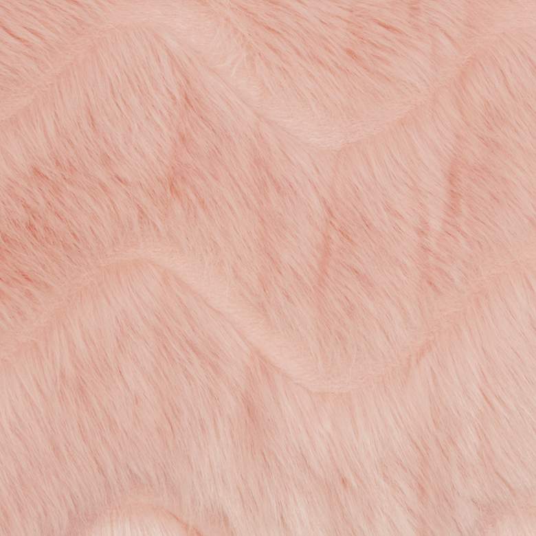 Image 3 Faux Fur Blush Chevron 24" x 14" Rectangular Throw Pillow more views