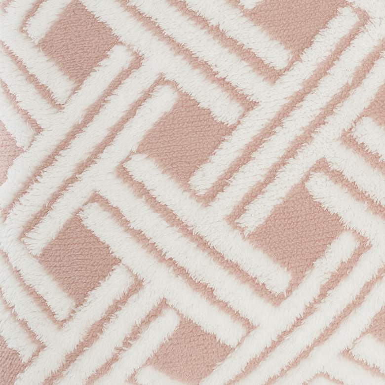 Image 3 Faux Fur Blush Jacquard Basketweave 20" Square Throw Pillow more views