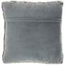 Faux Fur Charcoal Ruched Rabbit 20" Square Throw Pillow