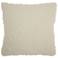 Faux Fur Ivory Curly 22" Square Decorative Throw Pillow