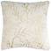Faux Fur Ivory Gold Metallic Branches 20" Square Pillow