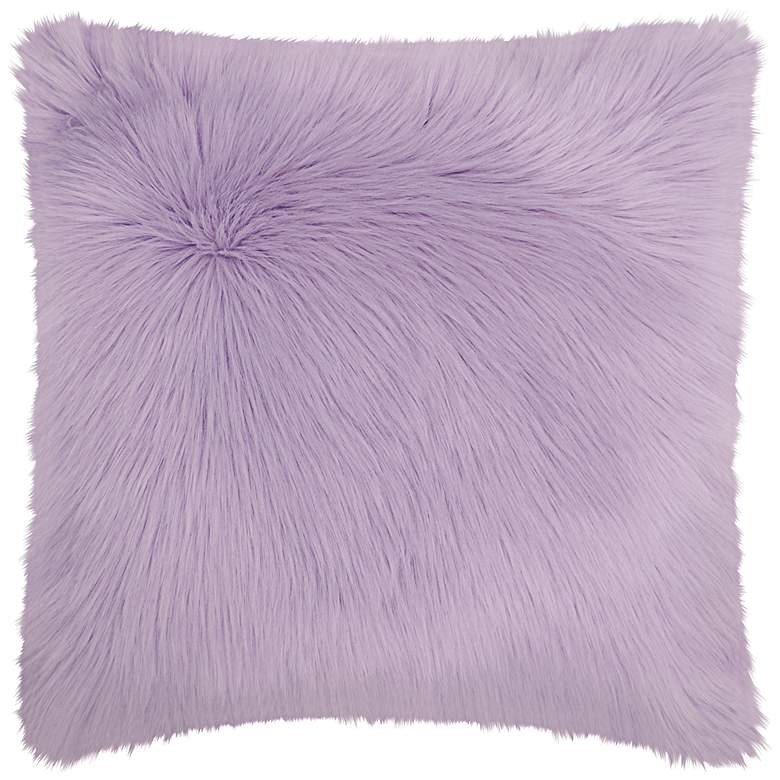 Image 1 Faux Fur Lavender Remen 22" Square Decorative Throw Pillow