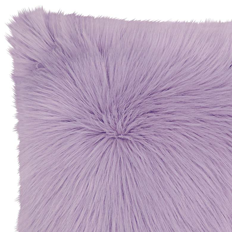 Image 2 Faux Fur Lavender Remen 22" Square Decorative Throw Pillow more views